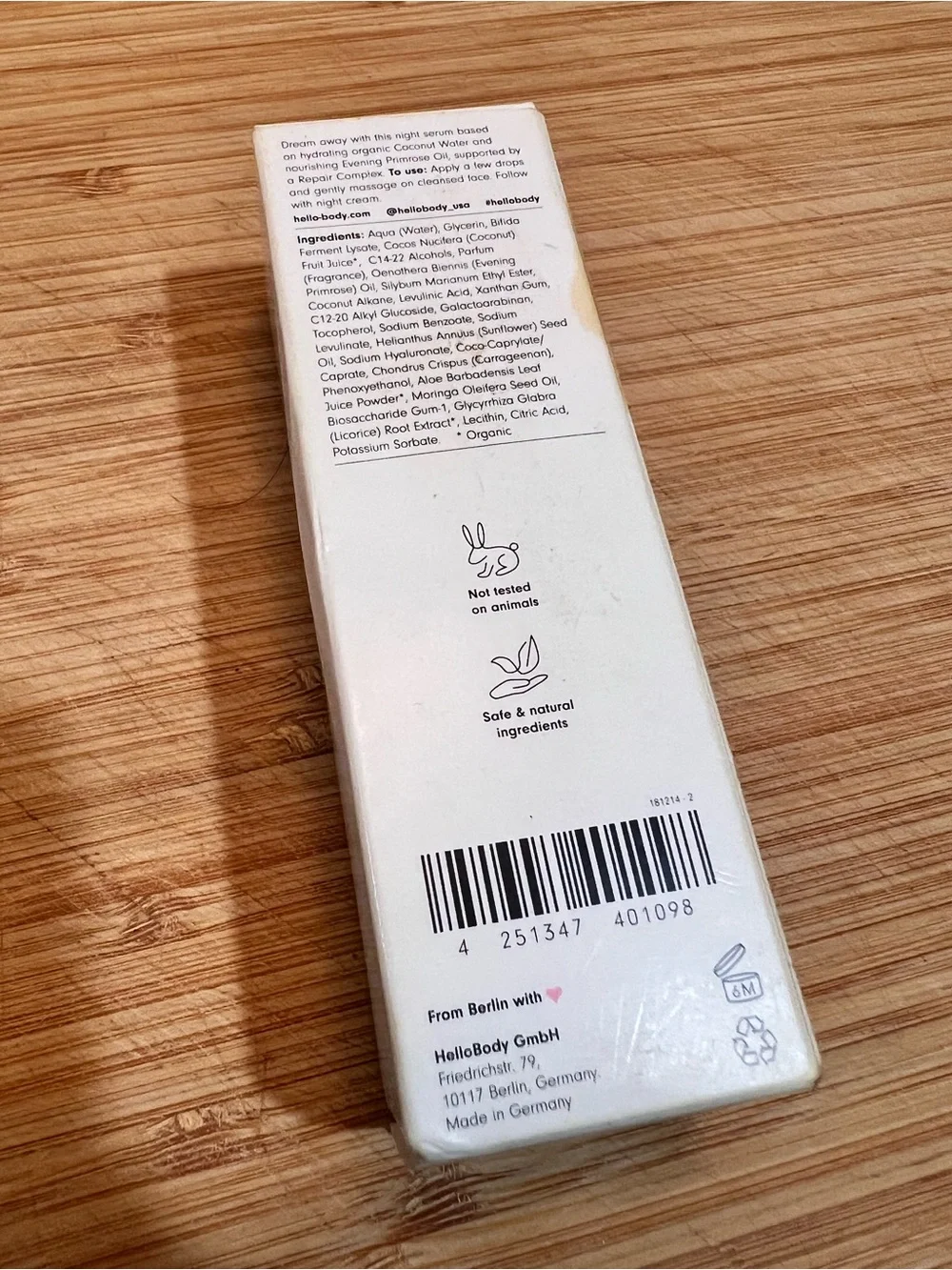 HelloBody Coco Dream Recovering Face Night Serum 30ml